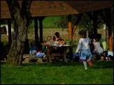 Rodzinny piknik w sadzie